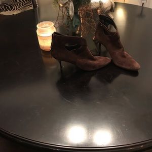 Stiletto  Chocolate Suede Ankle Boots